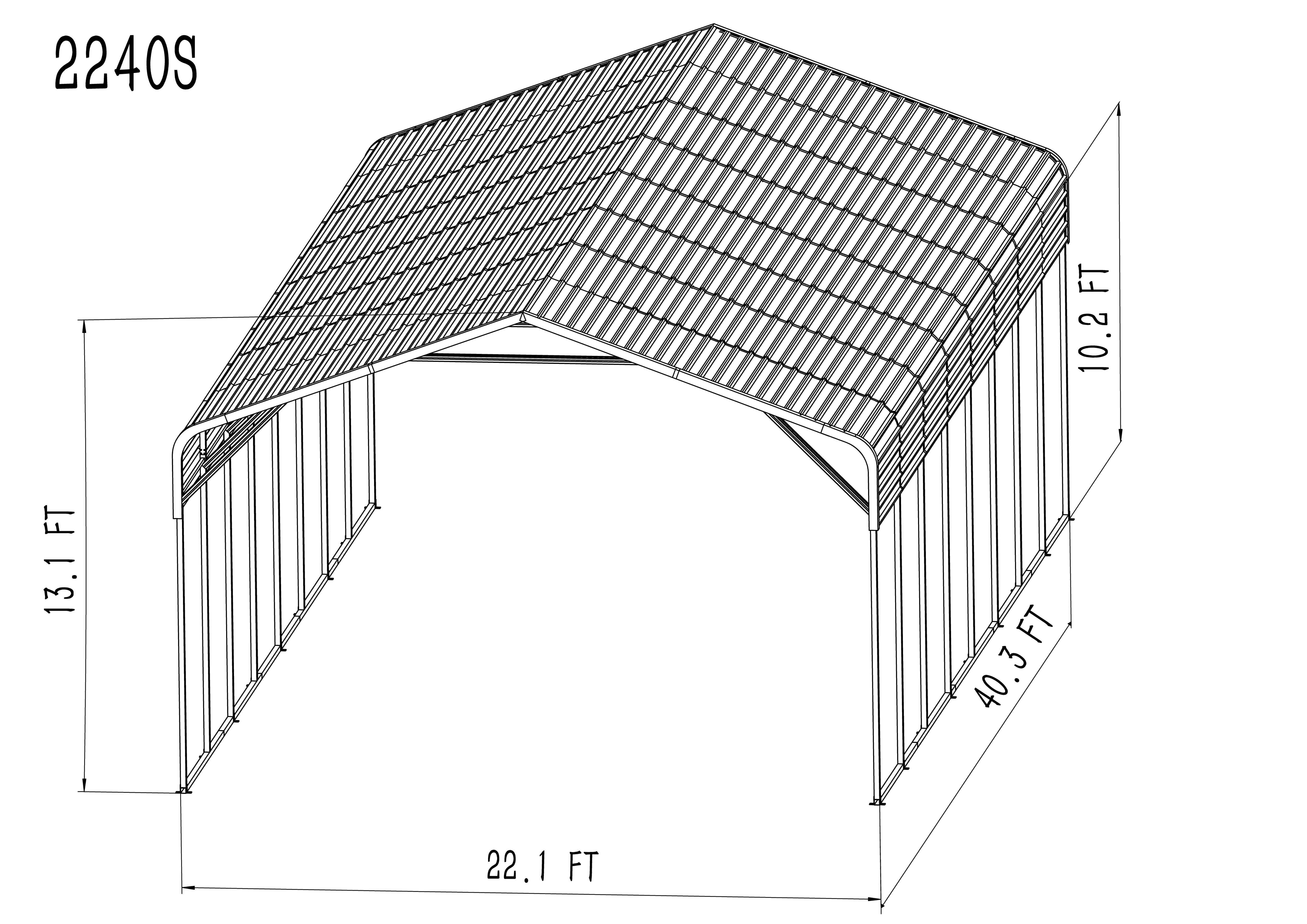 Metal carport JD2240B