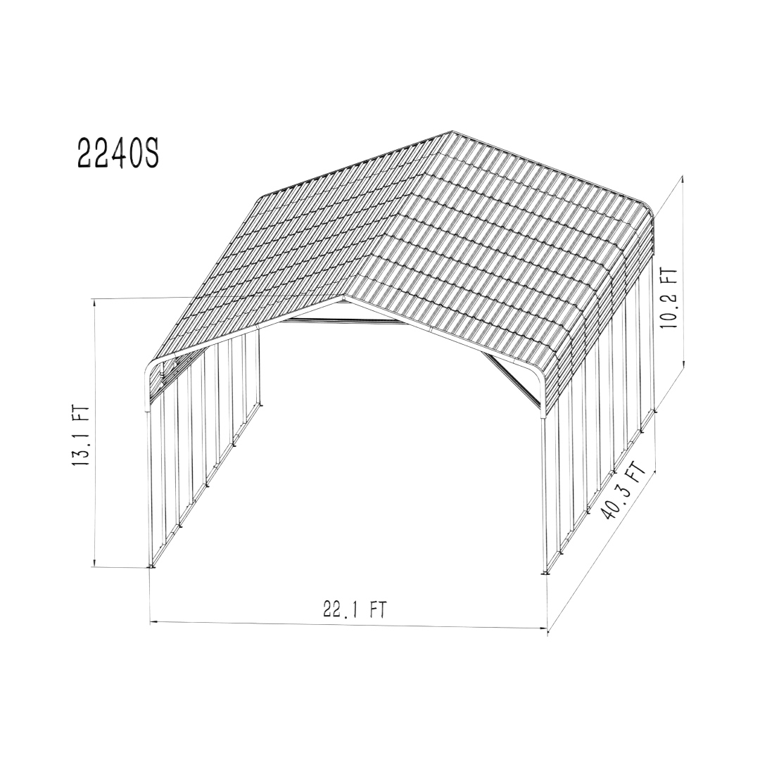 Metal carport JD2240B